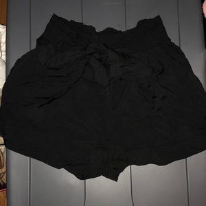 Black paper bag shorts